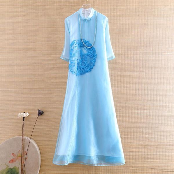 

hi-end women royal embroidery dragon cheongsam dress slim elegant lady chinese style a-line party qiapo dress s-xxl1, Red