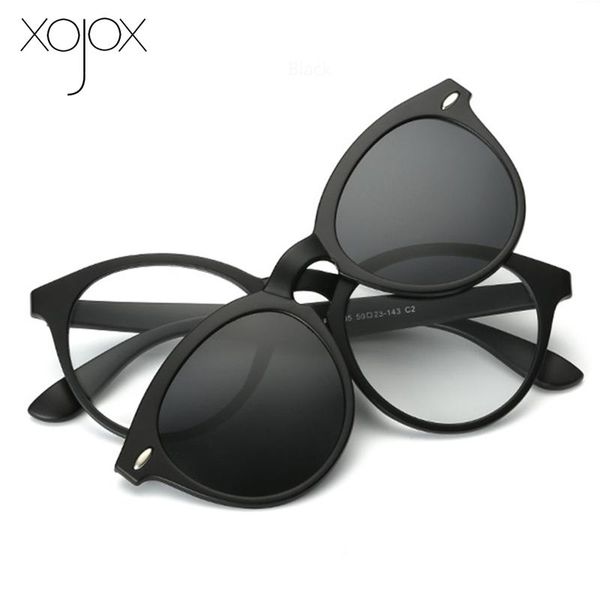 

xojox polarized women sunglasses vintage myopia eyewear luxury outdoor driving men goggles magnetic clip on sun glasses, White;black