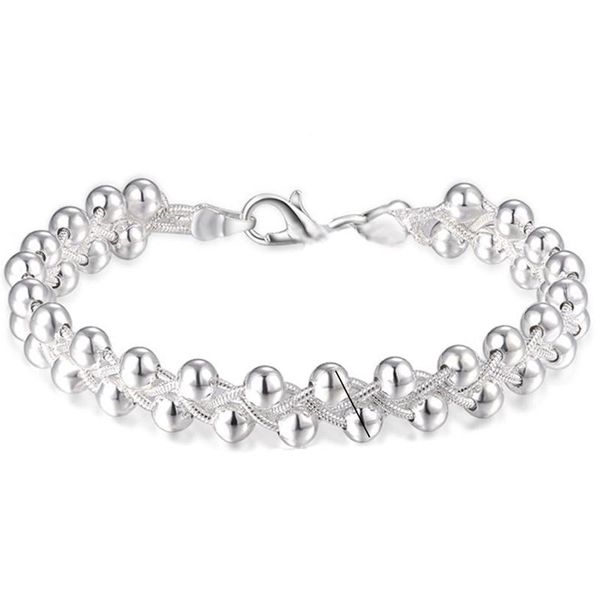 

women silver color beads party chain bracelet jewelry gift, Golden;silver