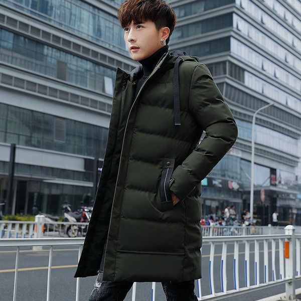 

men's down & parkas winter medium and long cotton padded jacket for men, Black