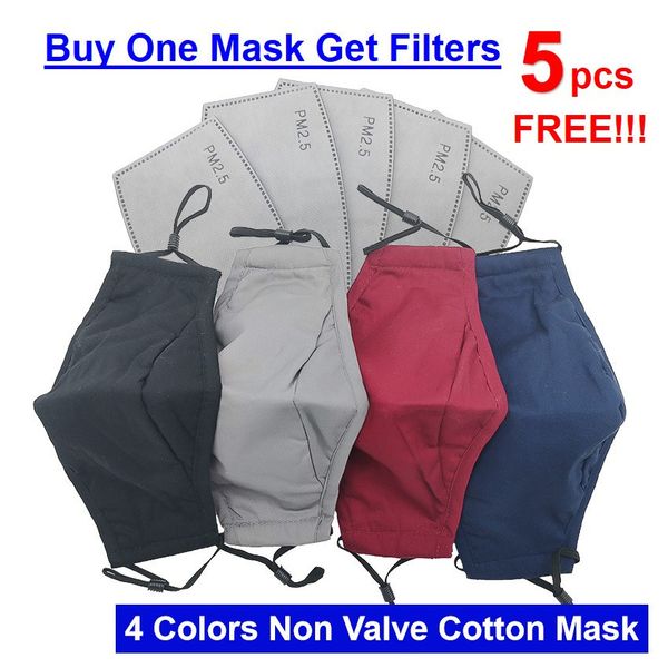 

one 5 pcs filters with dhl 1 day cotton washable reusable face colourful multi-color mask