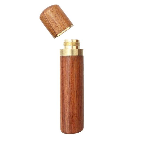 

factory wholesale needle storage handmade diy leather tool storage needle sandalwood syringe needle storage bottle