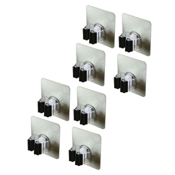 

hooks & rails s mop broom holder pvc self adhesive grip holders wall mounted hanger kitchen bathroom storage hook 2