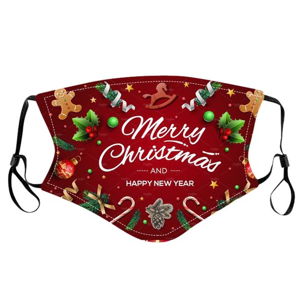 

xmas fashion printed christmas face masks anti dust fog snowflake mouth cover breathable wash