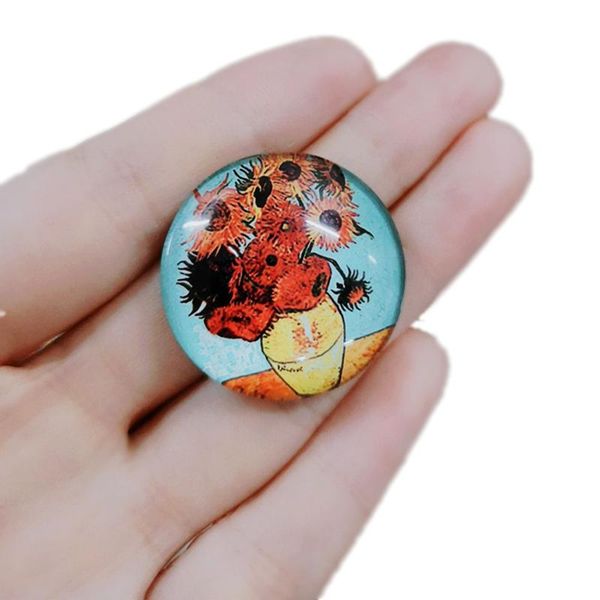 

van gogh art 30 мм магнит холодильника звездное ночное стекло купол ирисы подсолнухи розовый миндаль дерево магнитные холодильники наклейки