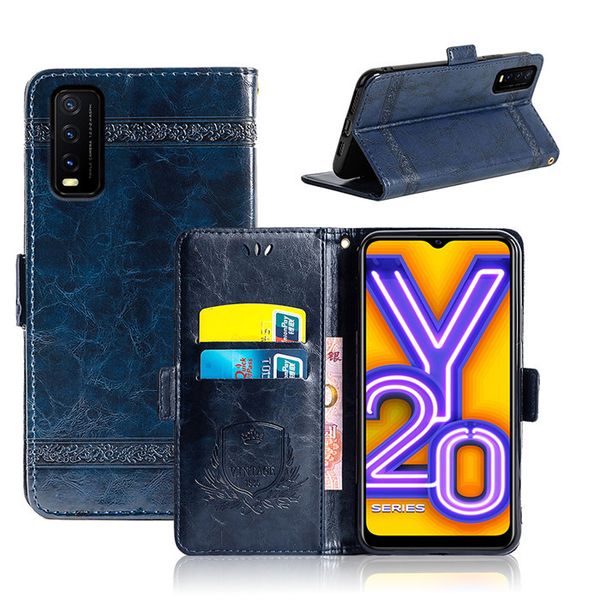 

wholesale custom card slot mobile phone shell for vivo y20 flip leather case