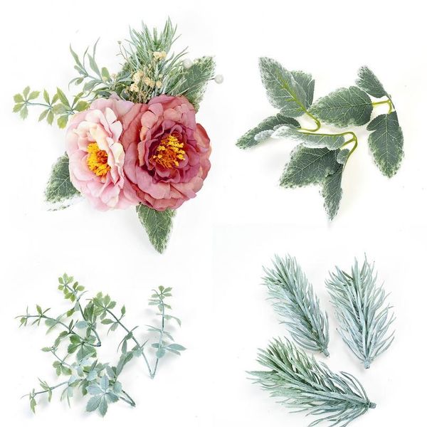 

5/10pcs retro tree leaf artificial flowers wedding christmas party decoration diy handmade xmas wreath gift fake plant s jlliqh