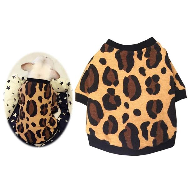 

fall winter leopard pattern dog warm thicken sweatshirt pullover pet fashion 449c