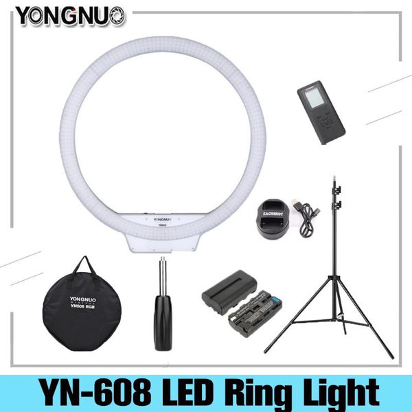 

flash heads yongnuo yn608 led selfie pography po studio ring light kit with remote & cri 95+ 608pcs annual lamp for youtube