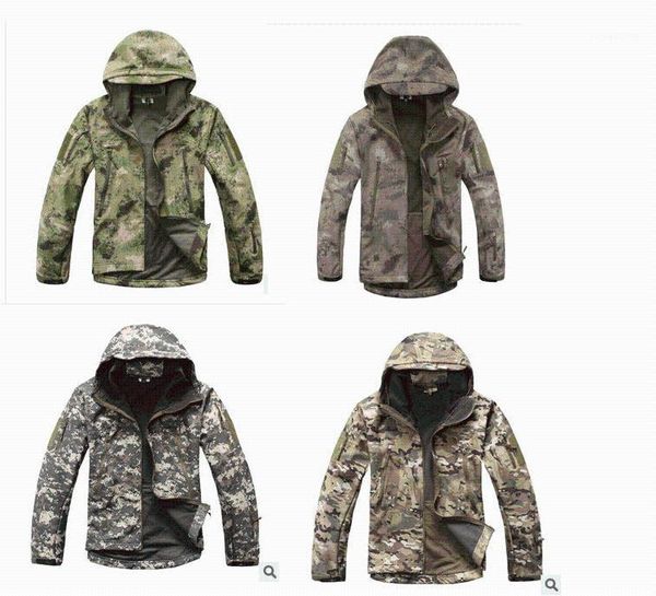 

outdoor jackets&hoodies soft cover men's assault jacket fleece sports camouflage plus velvet jacket1, Blue;black