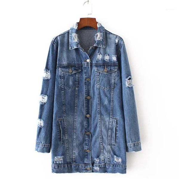 

new arrival women europe and the united states 2017 spring new fashion, long jeans jeans, cowboy windbreaker, ladies' .1, Black;brown