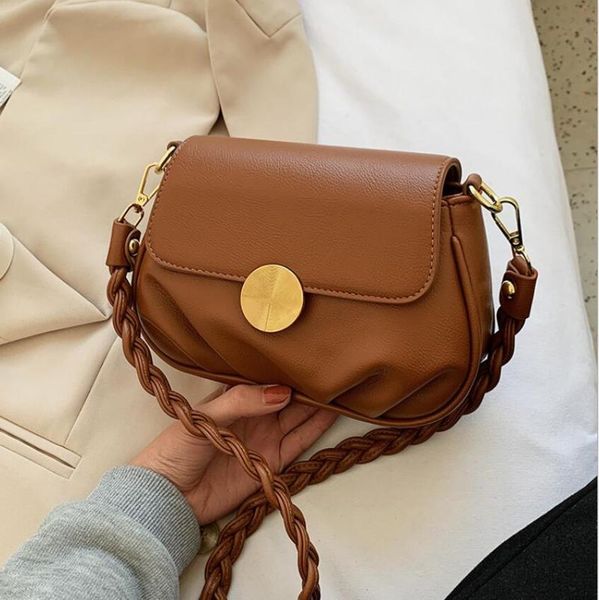 

сложенная сумка messenger 2021 новая высококачественная кожа pu кожаная дама дизайнерская сумка на плече