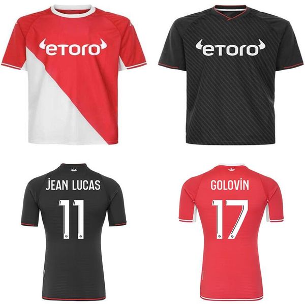 

2021 2022 as monaco ben yedder soccer jerseys boadu golovin 21 22 maillot de foot gelson flocage jorge men kids geubbels footbal, Black;yellow