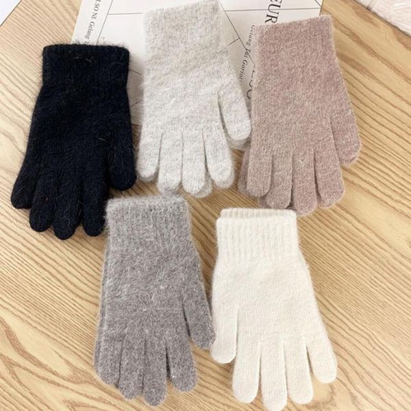 

five fingers gloves women' winter cute plush warm riding women womens, Blue;gray