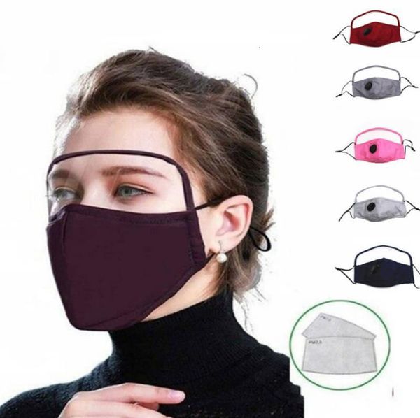 

2 dustproof 2021 new designer cotton protective in 1 with eyes shield for man women reusable washable mask dhl shipping