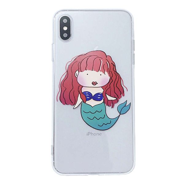 

применимо к сетевой красной же mermaid xsmax x мобильный телефон iphone78plus мягкий силиконовый рукав прозрачная оболочка