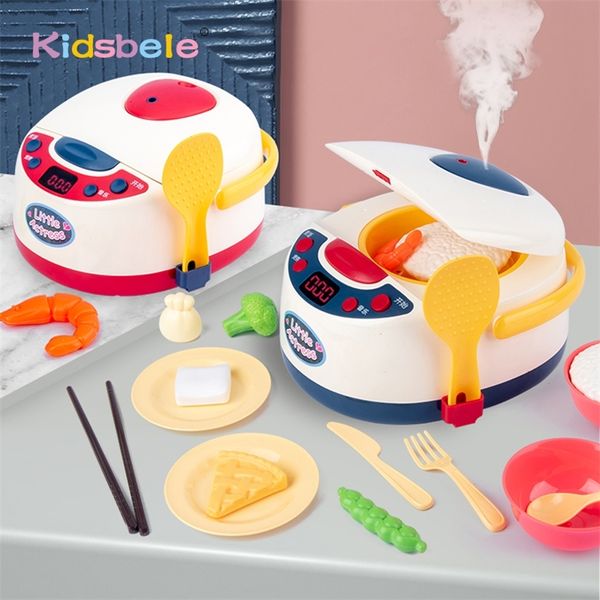 Bambini Cucina Giocattoli Simulazione Fornello di riso elettrico Fornello interattivo del riso interattivo Mini Cucina Cibo Freta Play Play House Role Giochi per ragazze Giocattoli LJ201007