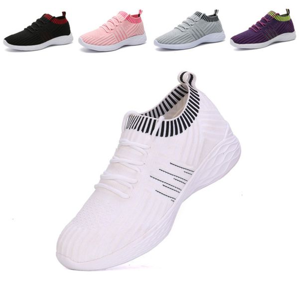 

2020 large lightweight breathable socks fashion casual sports flying woven women's shoes, White;red