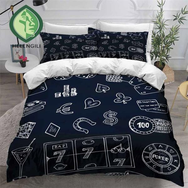 

bedding sets helengili 3d set playing cards print duvet cover bedclothes with pillowcase bed home textiles #pk37