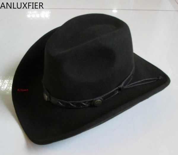 

wide brim hats b-8126 100% wool bowler hat male fedoras cowboy cap men's fashion watherproof woolen adjustable, Blue;gray