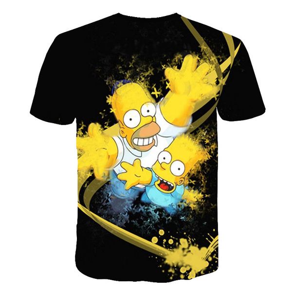 

men t-shirt funny homer simpson and his son 3d printed shorts sleeve t-shirt fashion casual & tees brand clothing, White;black