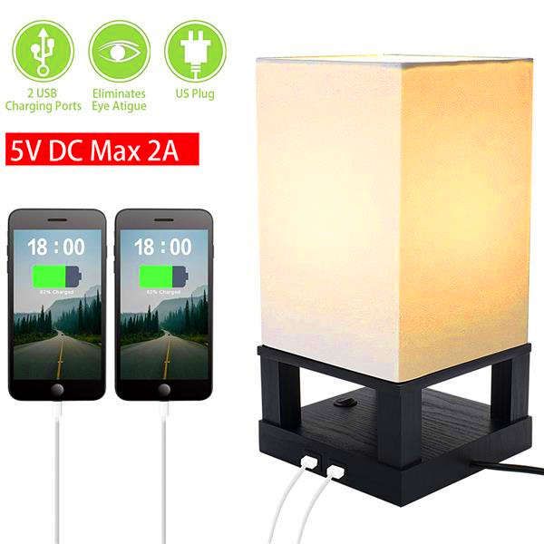 

design 40w (without light bulb) table lamp us standard black four-corner base (dual usb interface) warm lighting lamps
