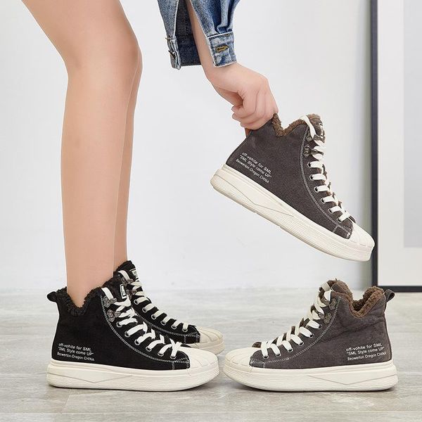 

boots 2021 women casual shoe espadrilles platform hidden increasing sneakers shoes woman breathable high l12-73, Black