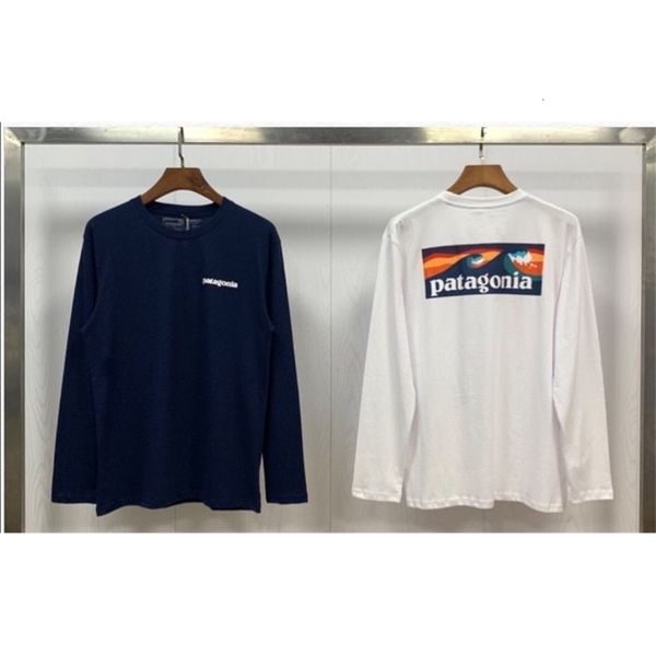 

fashion patag patagonia wave print long sleeve t-shirt, Black