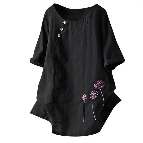 

5xl белая рубашка женщины boho одежда хлопок и белье плюс размер вышивка o вышивка орец кнопка случайные блуза топы блуза femme blanche, White