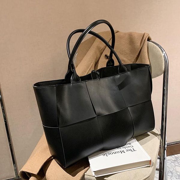 

large weave tote bag 2021 fashion new high-quality pu leather women's designer handbag high capacity shoulder bags