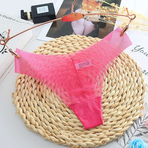 

erotic lingerie women's transparent lace panties ultra thin mesh underpant t-back g string thong femme underwear, Black;pink