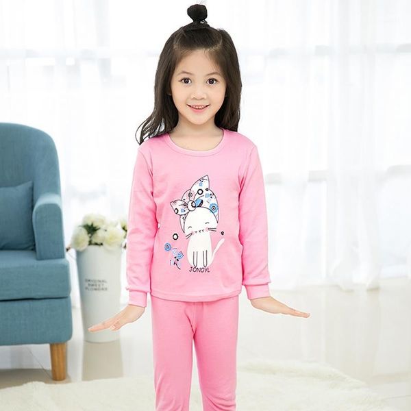 

clothing sets baby blouse +pants pajamas autumn girls boys clothes lovely toddler kids cartoon print sleepwear set long sleeve 2-10t1, White