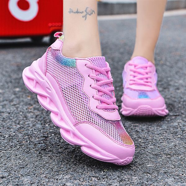 

fashion mesh women shoes sport outdoor casual shoes breathable lightweight lace up flats women sneakers female zapatillas mujer 201202, Black