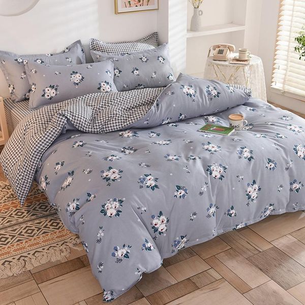 

simple style ab side bedding set bed sheet pillowcase & duvet cover set king  full single family size