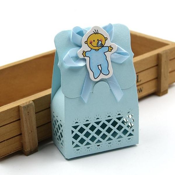 

6шт милый мальчик девушка бумаги крещение малыш вручает подарок сладкий день рождения сумка для детского душа конфеты коробка события украше