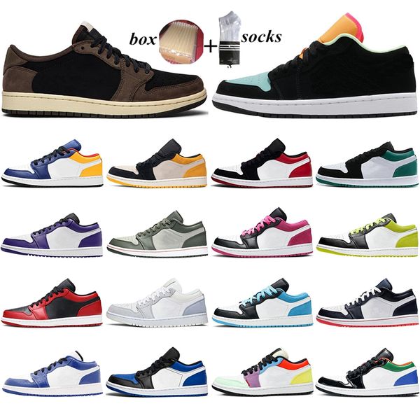 

with box low cut 1s 1 basketball shoes men women lightweight unc sneakers laser blue obsidian ember mens trainers outdoor sports 36-45