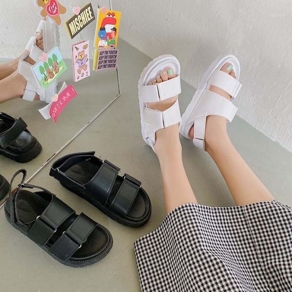 

pu gladiator sandals women shoes hook loop sandale femme 2020 summer shoes woman platform sandals women flat sandal woman casual1, Black