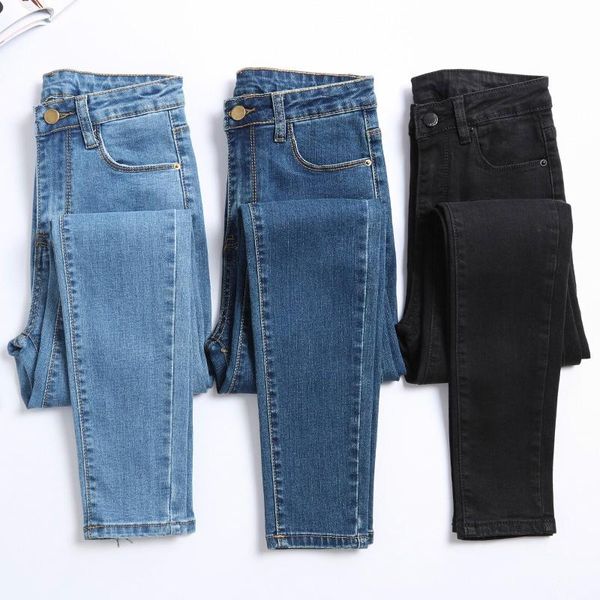 

slim jeans for women skinny high waist jeans woman denim pencil pants student stretch hole blue pants women vaqueros