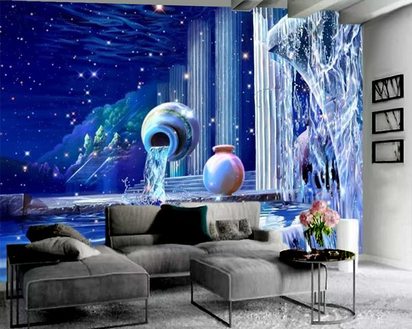 

3d wallpaper bedroom fantasy landscape 3d blue wallpaper romantic landscape decorative 3d mural wallpaper