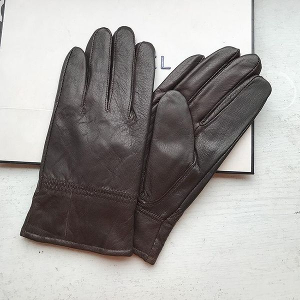 

мужская осень зима утолщение теплый 100% натуральная кожаная перчатка мужской натуральный олень кожа кожаная езда вождение перчатки r1797, Blue;gray
