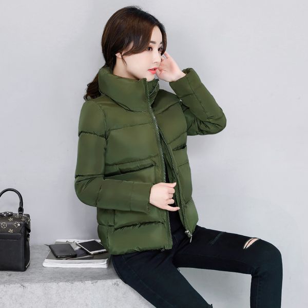 

2021 new new winter short padded down women's cotton jacket, Black