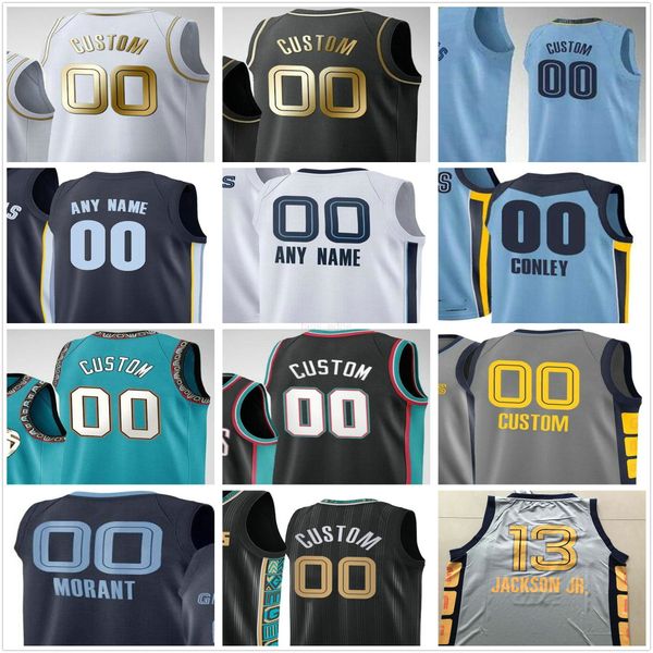 

пользовательские напечатанные memphis ja 12 morant grizzlies jaren 13 джексон jr. jonas 17 valanciunas grackson 3 allen man women kids baske, Black;red