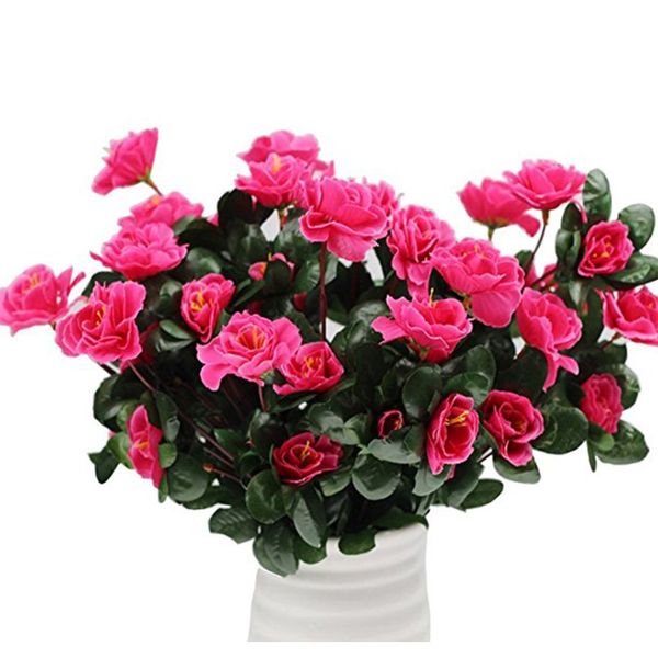 

fall outdoor artificial red azalea flowers bushes uv resistant fake flowers home decor small decorations for garden f bbyeuj
