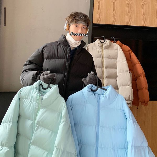 

privathinker men's solid color casual parkas woman oversize warm fashion coats 2020 winter new classic man thicken zipper coat c1115, Black;brown