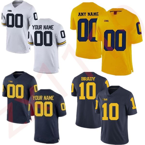 

michigan wolverines 2 woodson 3 rashan gary 7 khaleke hudson 12 evans kinnel 5 peppers 10 tom brady 4 jim harbaugh college customize jerseys, Black