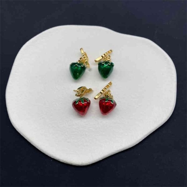 

87% off wholesale shop dijia's new sweet strawberry pendant earrings simple earrings women's cool minority design personalized ear, Golden