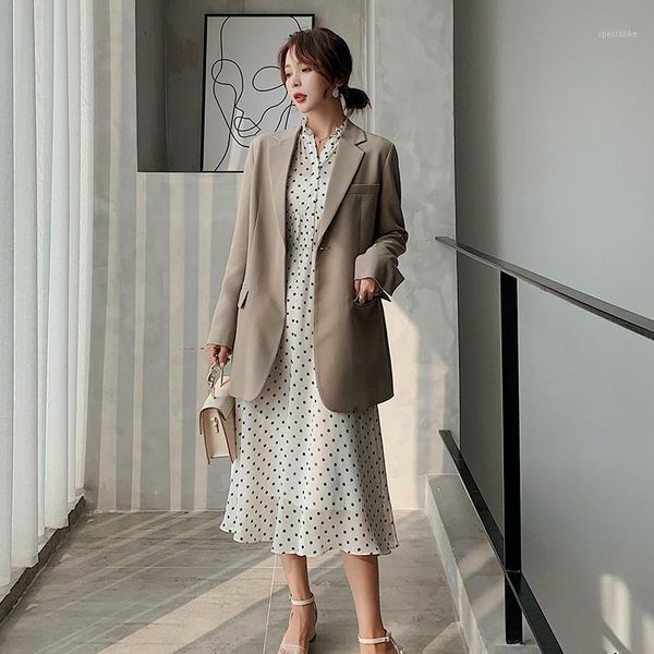 

women clothes spring and summer korean small suit jacket jacket female long section long sleeve simple small suit thin section1, White;black