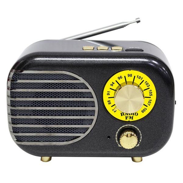 

portable retro home abs audio music player bluetooth radio aux gift usb rechargeable tf card multifunctional dc 5v fm speaker
