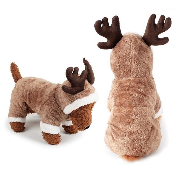 

cat costumes cosplay christmas deer pet dog costume clothes apparel plush puppy teddy winter hoodie jumpsuit s-xl1