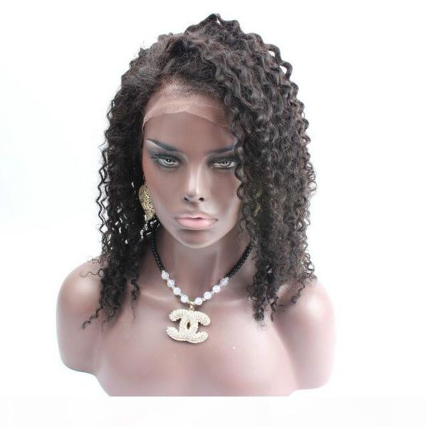 

curly human hair lace wigs 130% density long curly lace front wigs full lace human hair wigs for black women, Black;brown
